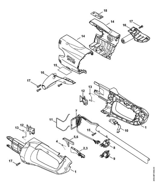 Handle housing, Cover Special-purpose cordless units (SPA) SPA 65 Stihl
