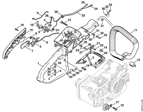 Handle housing Special-purpose units (PC, SP, MC) MC 200 Stihl