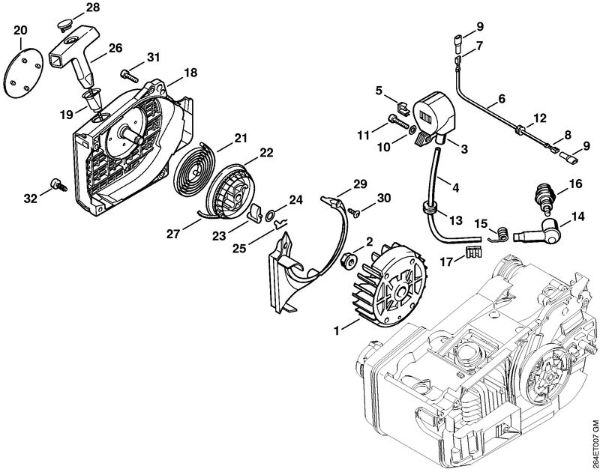 Ignition system, Rewind starter Special-purpose units (PC, SP, MC) MC 200 Stihl