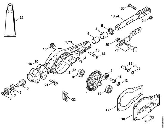 Gear head Special-purpose units (PC, SP, MC) PC 70 Stihl