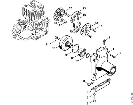 Clutch housing Special-purpose units (PC, SP, MC) SP 200 Stihl