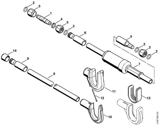 Drive tube assembly Special-purpose units (PC, SP, MC) SP 450 Stihl