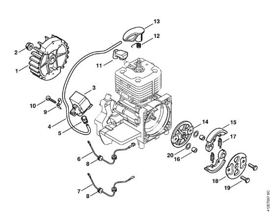 Ignition system, Clutch Special-purpose units (PC, SP, MC) SP 450 Stihl