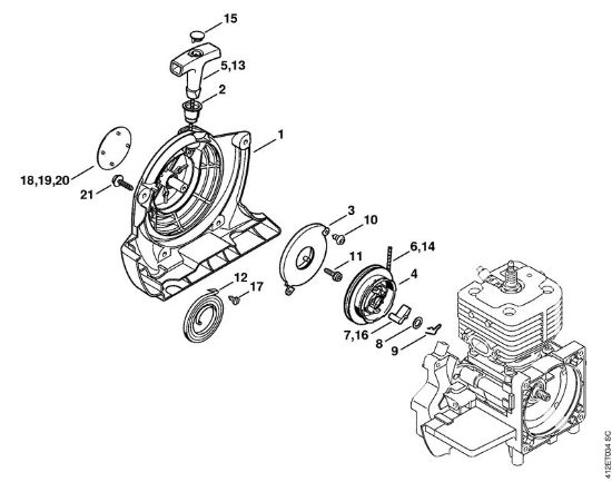 Rewind starter Special-purpose units (PC, SP, MC) SP 450 Stihl