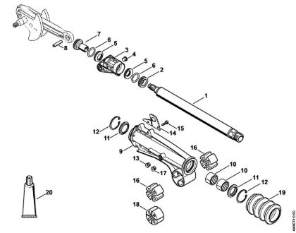Pushrod, Guide tube Special-purpose units (PC, SP, MC) SP 451 Stihl