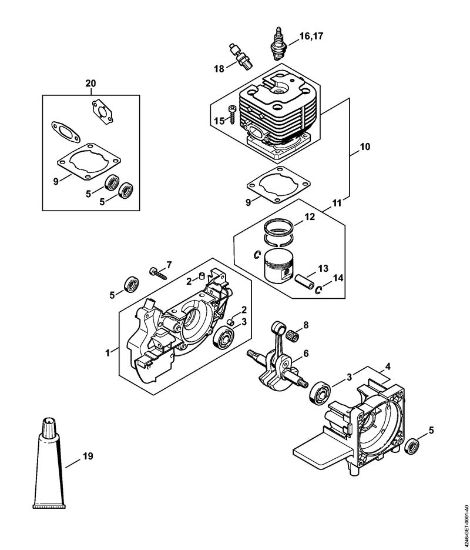 Crankcase, Cylinder Special-purpose units (PC, SP, MC) SP 471 Stihl