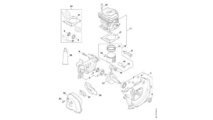 Picture of Crankcase, Cylinder, Muffler SP 482