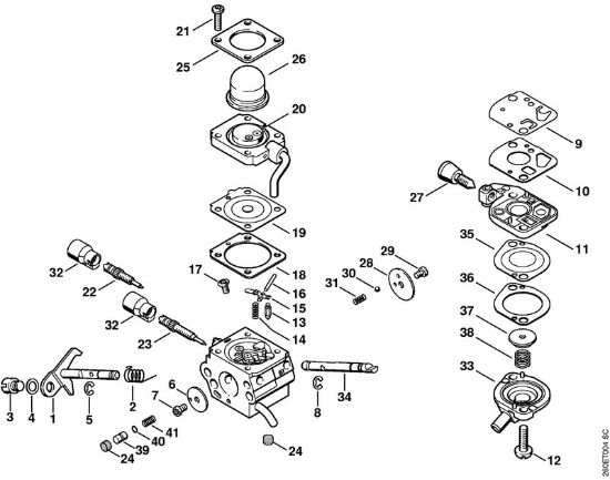 Carburetor C1Q-S110 (43.2008) Special-purpose units (PC, SP, MC) SP 90 Stihl