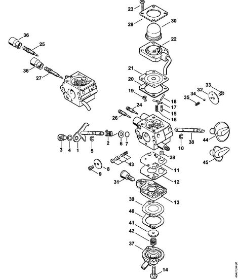 Carburetor C1Q-S177, C1Q-S171, C1Q-S174, C1Q-S131 Special-purpose units (PC, SP, MC) SP 90 Stihl