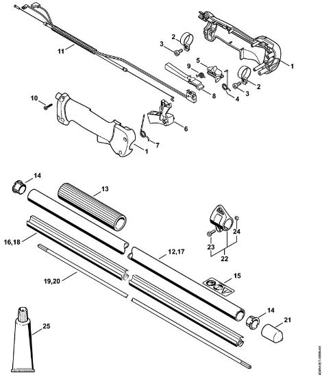 Control handle, Drive tube assembly SP 90 Special-purpose units (PC, SP, MC) SP 90 Stihl