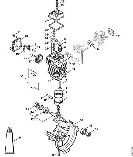 Engine à˜ 38 mm Special-purpose units (PC, SP, MC) SP 90 Stihl