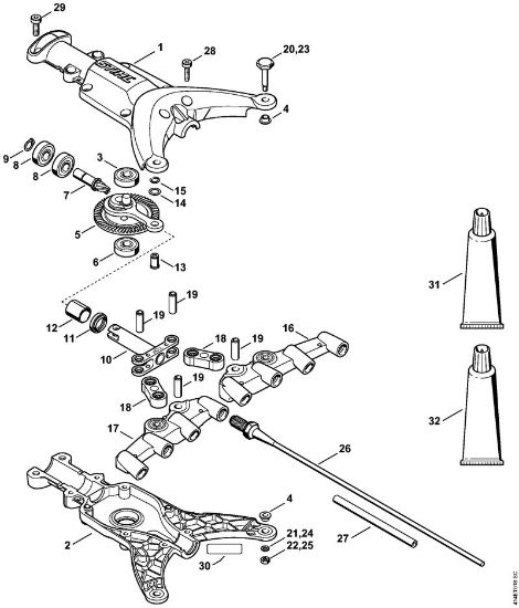 Gear head, Rake Special-purpose units (PC, SP, MC) SP 90 Stihl