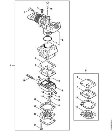 Carburetor RC2-S243 up to serial number 514265117 Special-purpose units (PC, SP, MC) SP 92 C-E Stihl