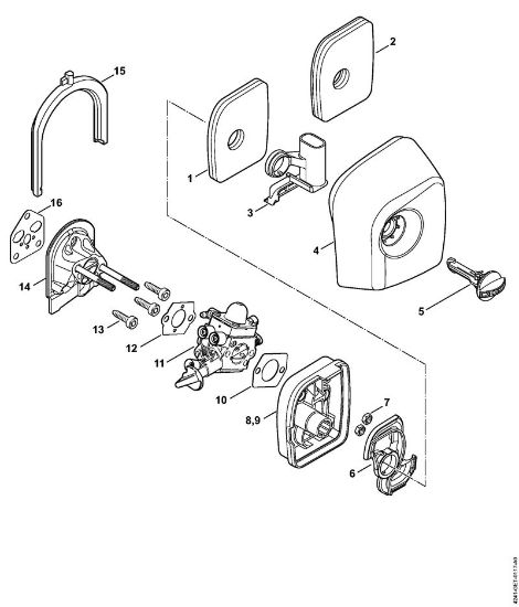 Air filter, Spacer flange Mistblowers (SR) SR 200 Stihl
