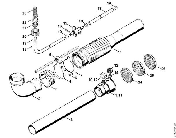 Pleated hose, ULV nozzle Mistblowers (SR) SR 340 Stihl