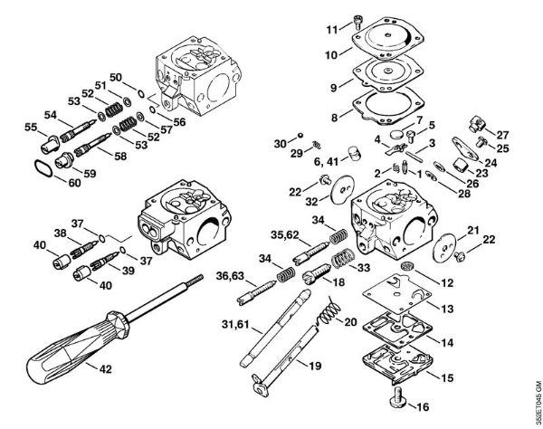 Carburetor HD-4, HD-13 Mistblowers (SR) SR 400 Stihl