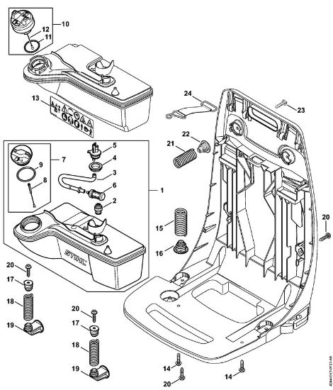 Fuel tank, AV system Mistblowers (SR) SR 450 Stihl