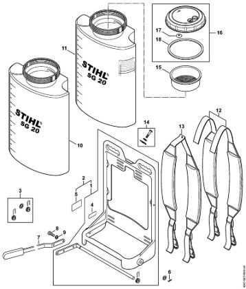 Support frame, Container Sprayers (SG) SG 20 Stihl