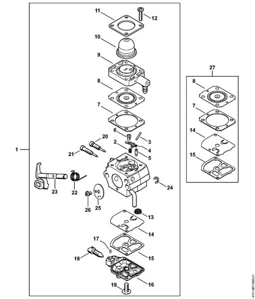 Carburetor 4151/00 Sprayers (SG) SG 230 Stihl