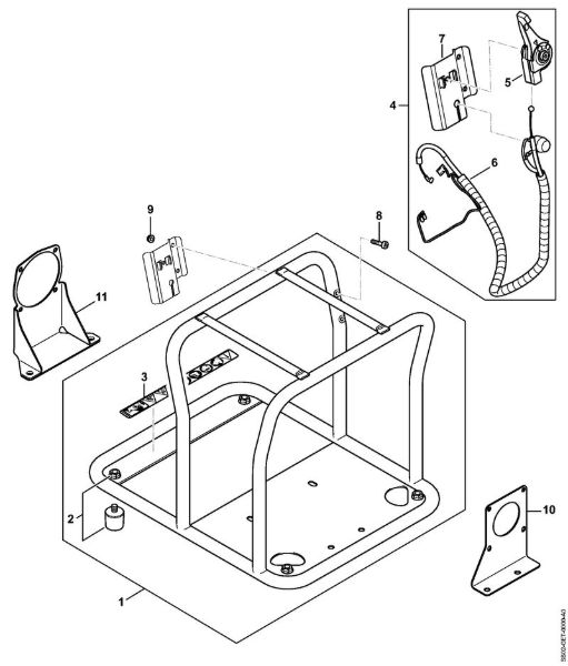 Support frame, Control lever Sprayers (SG) SG 230 Stihl