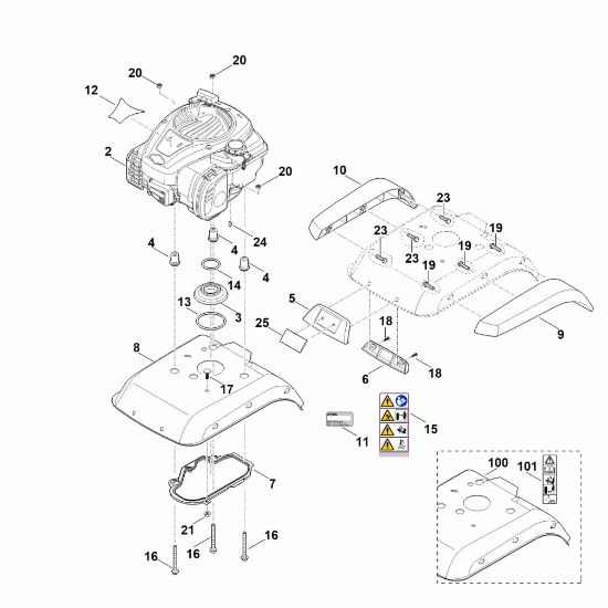 Picture of C - Motor/engine cover MH 445.0 R