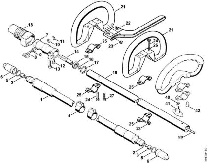 Flexible shaft, Loop handle Backpack brushcutters (FR) FR 106 Stihl