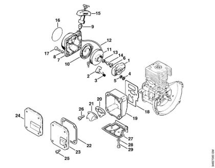 Rewind starter, Muffler Backpack brushcutters (FR) FR 106 Stihl