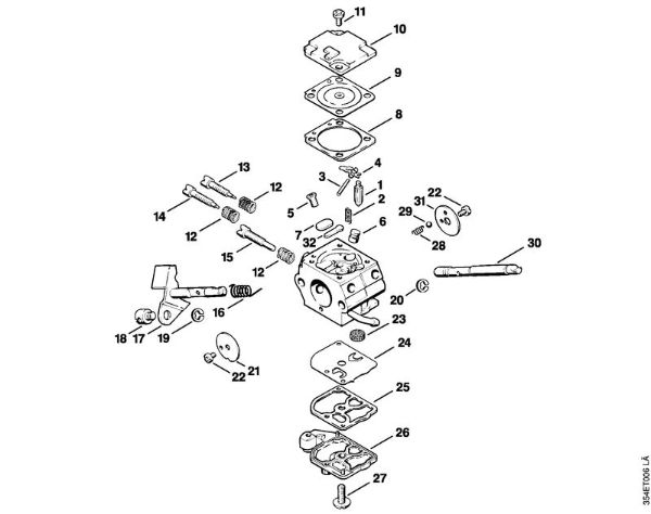 Carburetor SK5, C1Q-SK5 Backpack brushcutters (FR) FR 108 Stihl