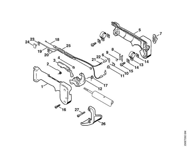 Control handle Backpack brushcutters (FR) FR 108 Stihl