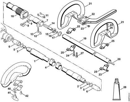 Flexible shaft, Loop handle Backpack brushcutters (FR) FR 108 Stihl