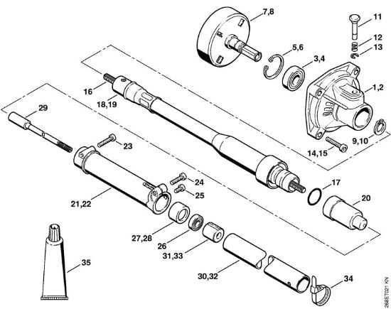 Clutch housing, Flexible shaft Backpack brushcutters (FR) FR 125 SEA Stihl