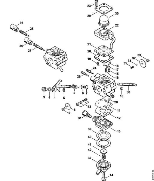 Carburetor C1Q-S173, C1Q-S130 Backpack brushcutters (FR) FR 130 T Stihl