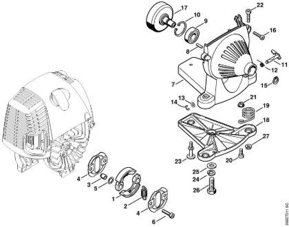 Clutch, Fan housing Backpack brushcutters (FR) FR 130 T Stihl
