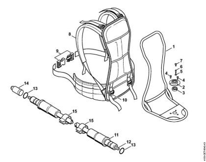 Support frame, Flexible shaft Backpack brushcutters (FR) FR 130 T Stihl