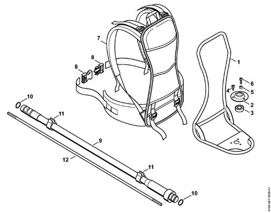 Support frame, Flexible shaft Backpack brushcutters (FR) FR 131 T Stihl