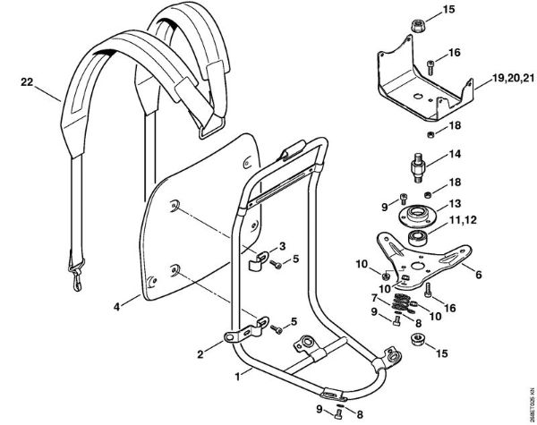 Support frame Backpack brushcutters (FR) FR 135 SEA Stihl