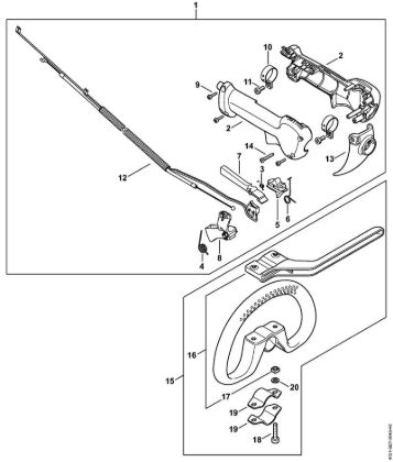 Handle Backpack brushcutters (FR) FR 235 Stihl