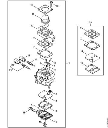 Carburetor 4151/02 Backpack brushcutters (FR) FR 235.0 T Stihl