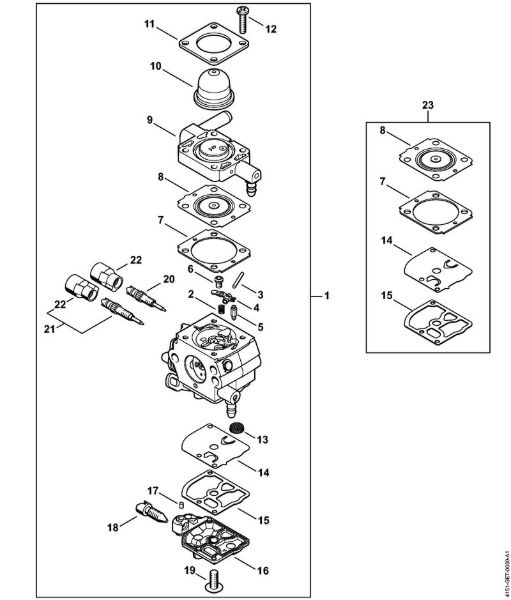 Carburetor 4151/02 Backpack brushcutters (FR) FR 235.0 T Stihl