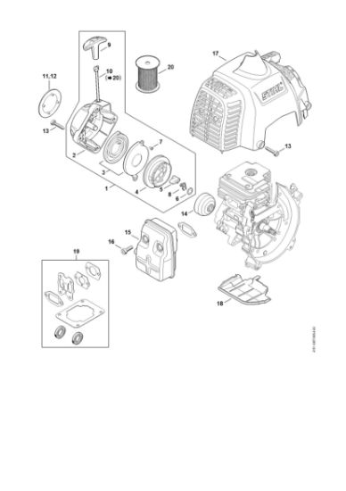 Picture of Rewind starter, Muffler FR 235.0 T