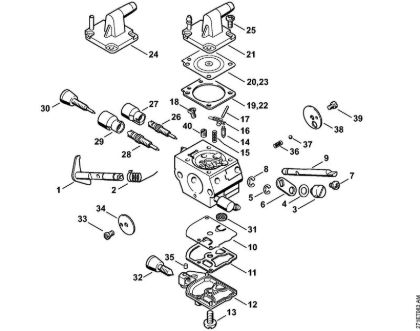 Carburetor C1Q-S162, C1Q-S164, C1Q-S83, C1Q-S139 FR 350 Backpack brushcutters (FR) FR 350 Stihl