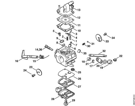 Carburetor C1Q-S51, C1Q-S36 FR 350 (09.2003) Backpack brushcutters (FR) FR 350 Stihl