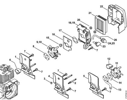 Carburetor housing, Air filter FR 350 Backpack brushcutters (FR) FR 350 Stihl