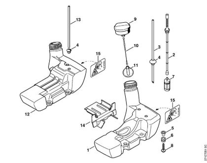 Fuel tank Backpack brushcutters (FR) FR 350 Stihl