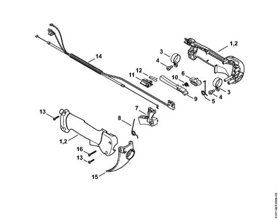 Control handle (18.2015) Backpack brushcutters (FR) FR 410 C-E Stihl
