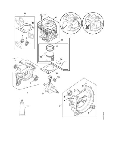 Picture of Crankcase, Cylinder FR 410 FR 410 C-E