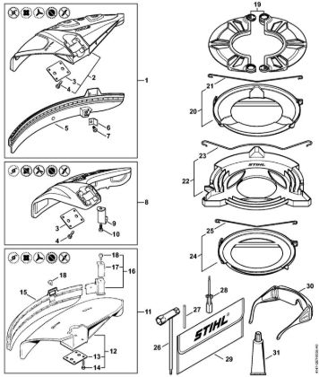 Deflector, Tools Backpack brushcutters (FR) FR 410 C-E Stihl