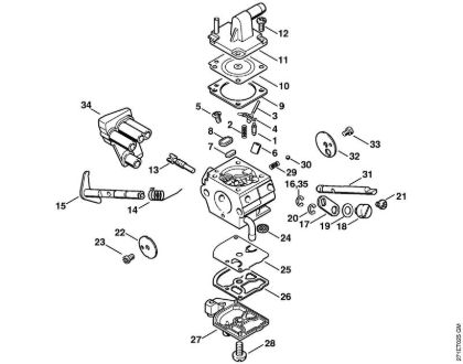 Carburetor C1Q-S34 FR 450 (46.2003) Backpack brushcutters (FR) FR 450 Stihl