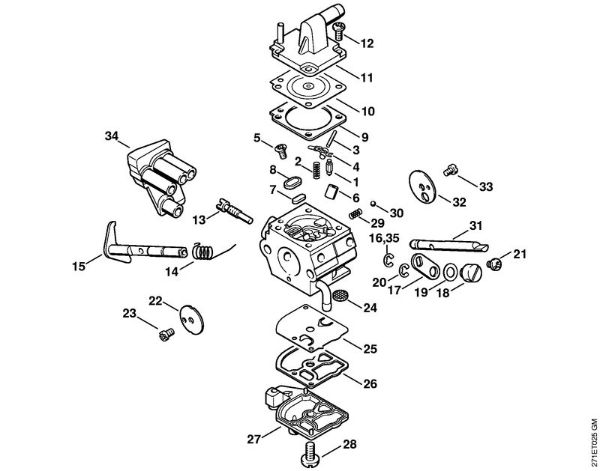 Carburetor C1Q-S34 FR 450 (46.2003) Backpack brushcutters (FR) FR 450 Stihl