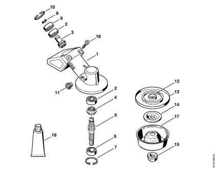 Gear head Backpack brushcutters (FR) FR 450 Stihl